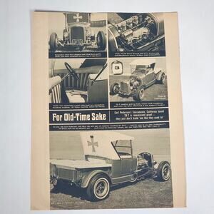 1926 Model‎ T "For Old-Time Sake" Print Ad 1970 Rod & Custom Magazine 8.5" x 11"